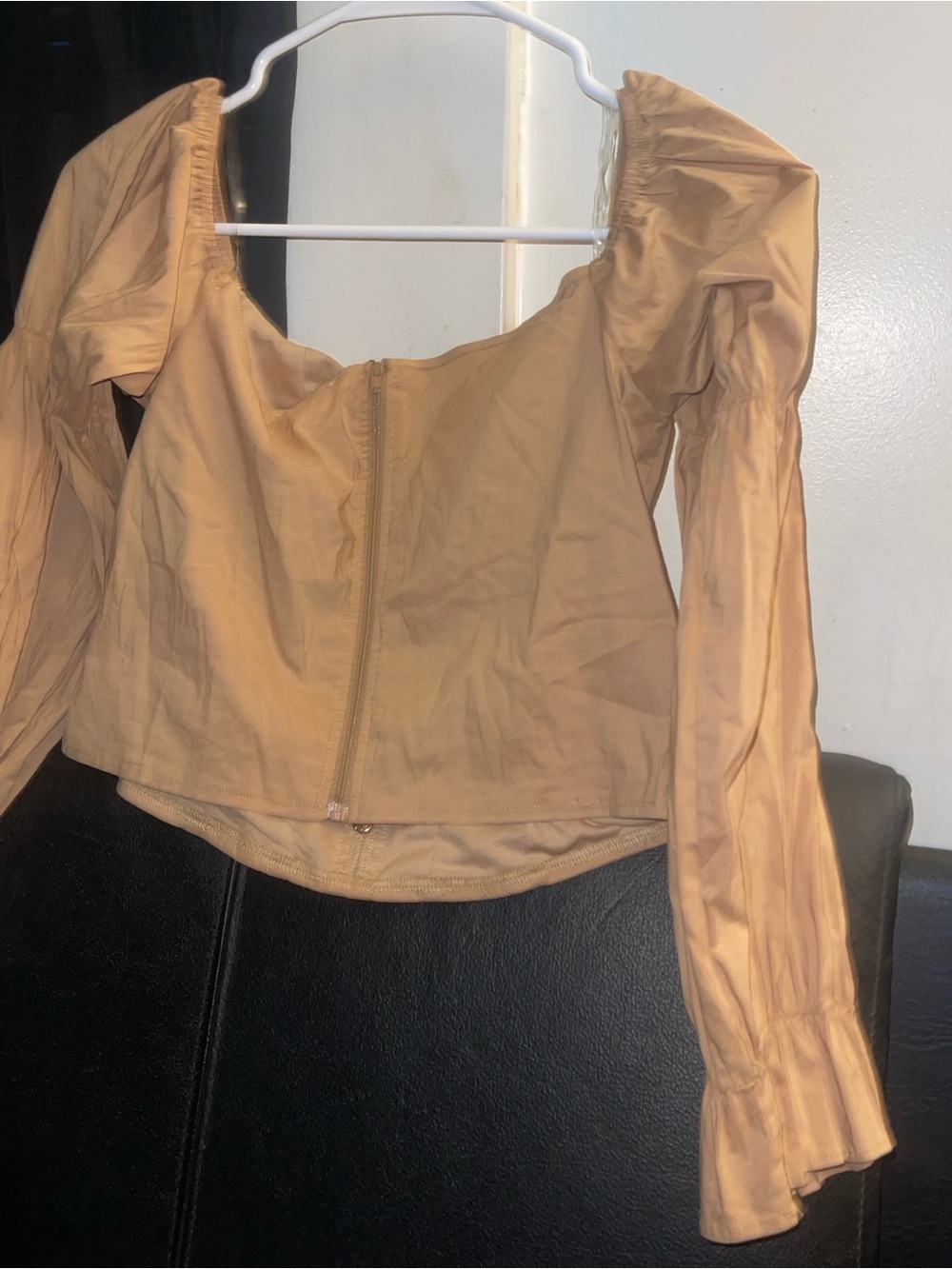 Fashion Nova Khaki Brunch in Calabasas LS Bustier Button-Front Top Size XL NWT - Picture 9 of 11